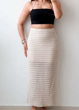 Waist 26-28 Beige Crochet Maxi Skirt