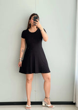 SIZE S-M, Black Fit & Flare Dress - Closet by Payal