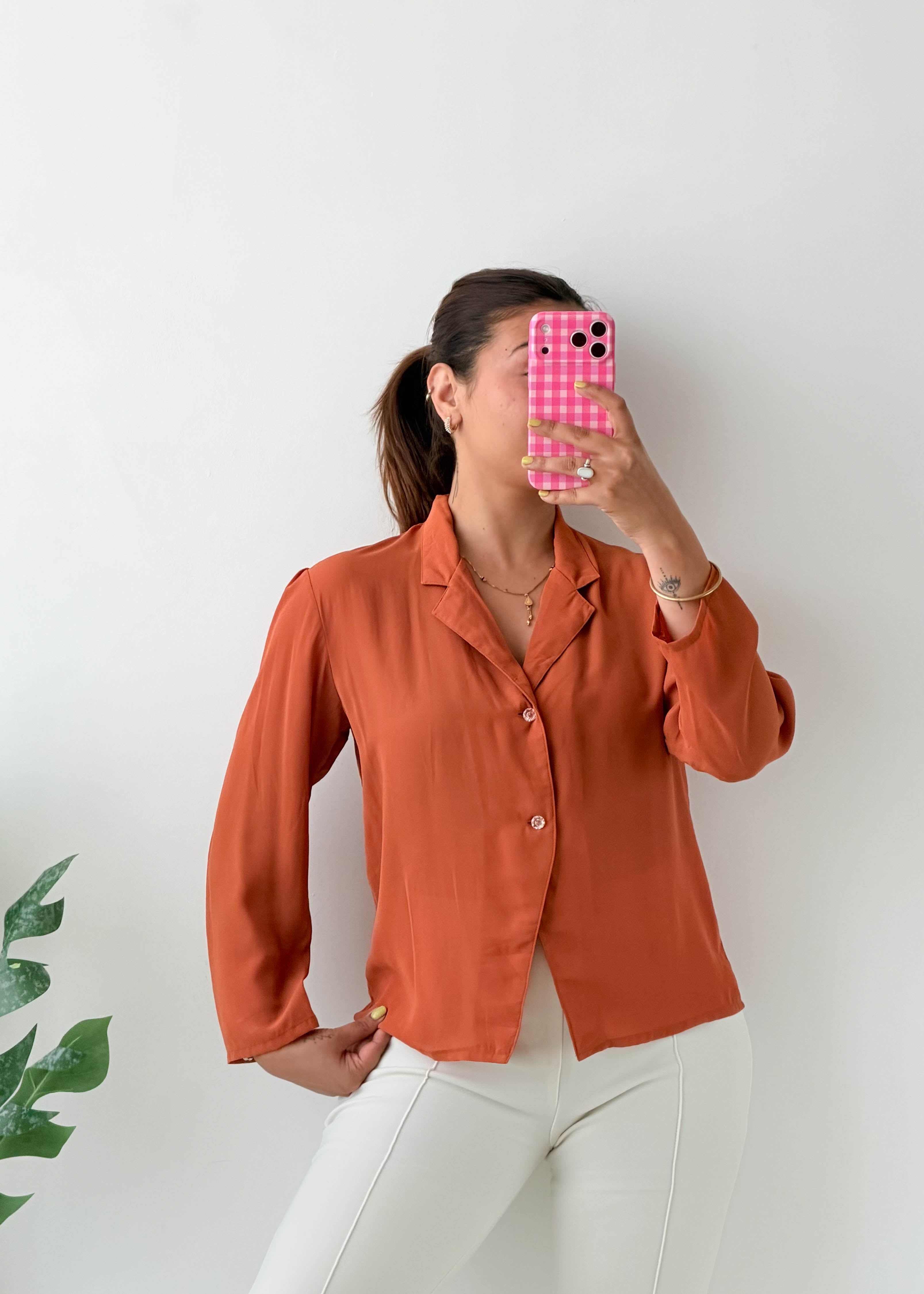Size M Rust Collared Shirt