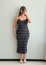 SIZE L-XL, Printed Mesh with lining Midi Dress - Closet by Payal
