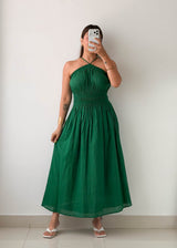 Size S-M Emerald Green Smocked Maxi Dress