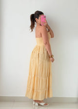 Size M-L Butter Yellow Smocked Maxi Dress