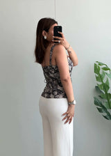 Size XS-S, Elegant Black Lace Structured Top - Closet by Payal