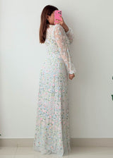Size M-L White Embroidered Maxi Dress