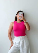 Size XS Hot Pink High Neck Bodysuit