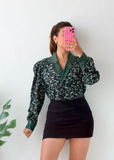 Size M-L Green Botanical Top