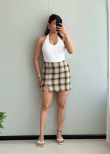 Waist : 28-30, Plaid Cotton Lycra mini Skirt - Closet by Payal
