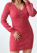 Size S-M Pink Marled Knit Mini Dress