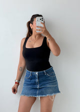Size S-M / 2XL Black Square Neck Bodysuit