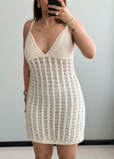 SIZE S-M, Crochet Summer Mini Dress