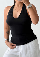 Size M-L Black Halter Tank Top