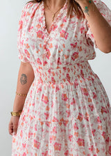 Size M-L Pink Floral Maxi Dress