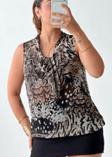 Size M-L Animal Print Sleeveless Blouse