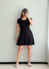 SIZE S-M, Black Fit & Flare Dress - Closet by Payal