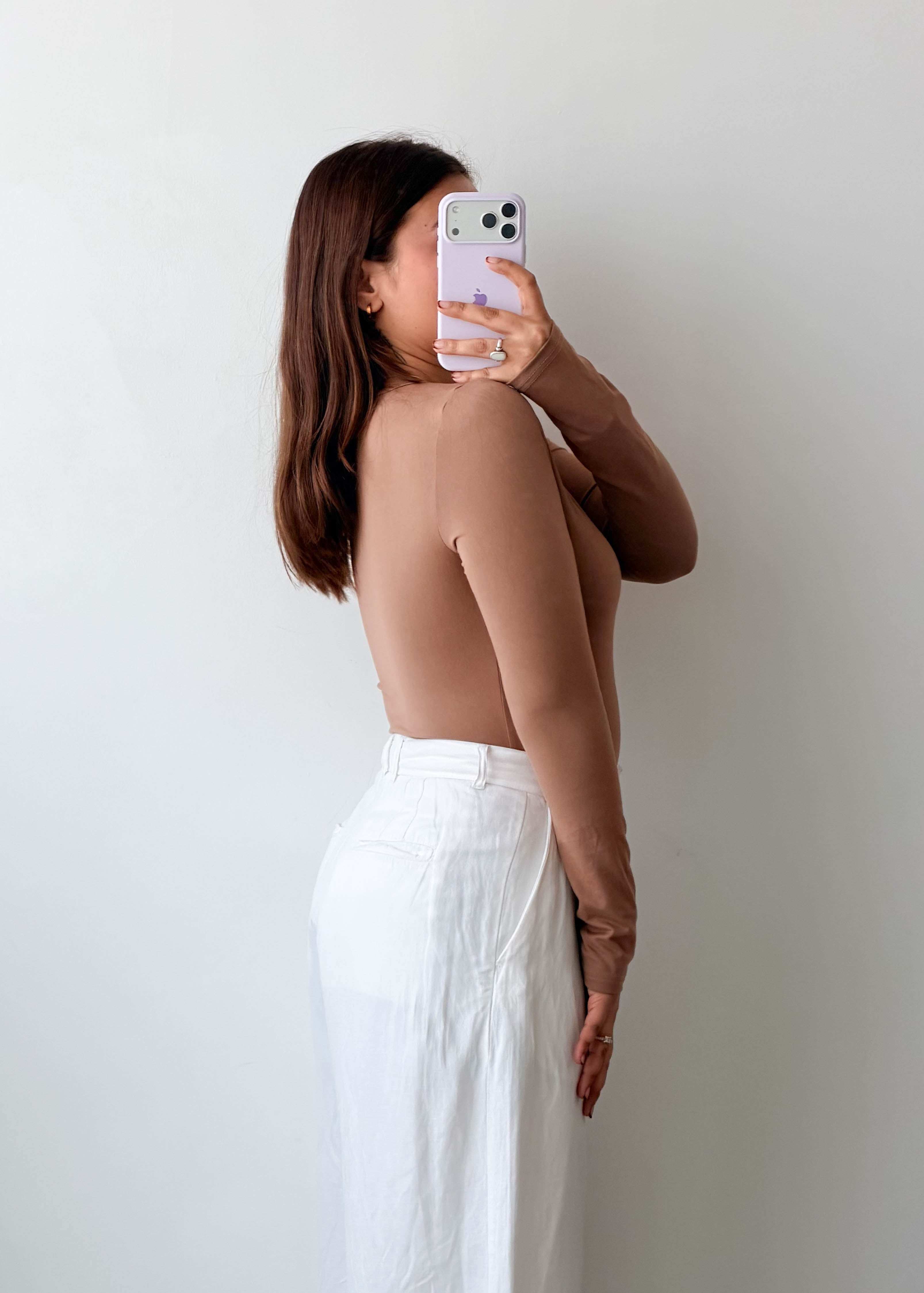 Size S-M Taupe Full Sleeve Bodysuit