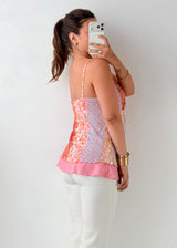 Size M-L Coral Printed Cami Top