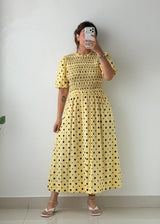 Size M-L Yellow Polka Dot Maxi Dress