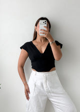 Size S-M Black Corset Style Top