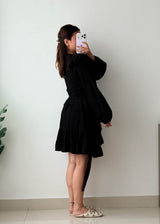 Size M-L Black Wrap Mini Dress