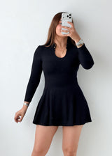 Size XS-S Black Fit & Flare Knit Mini Dress