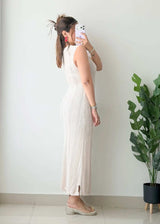 Size S-M, Cream Crochet Maxi Dress
