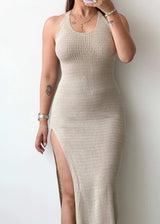 Size XS-S, Beige Crochet Maxi Dress