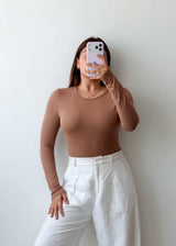 Size S-M Taupe Full Sleeve Bodysuit