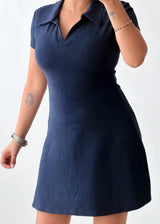 Size S-M Navy Polo Knit Mini Dress