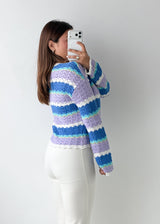 Size M-L Multicolor Crochet Knit Sweater