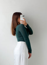 Size XS-S Forest Green Long Sleeve Bodysuit