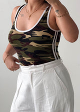 Size S-M Camouflage Racerback Bodysuit