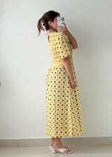 Size M-L Yellow Polka Dot Maxi Dress