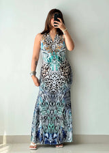 SIZE S-M, Cotton Printed Maxi Dress - Closet by Payal
