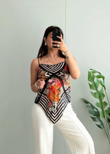 Size XS-S, Satin printed cami top - Closet by Payal