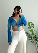 Free Size, Blue Ombre Shrug - Closet by Payal