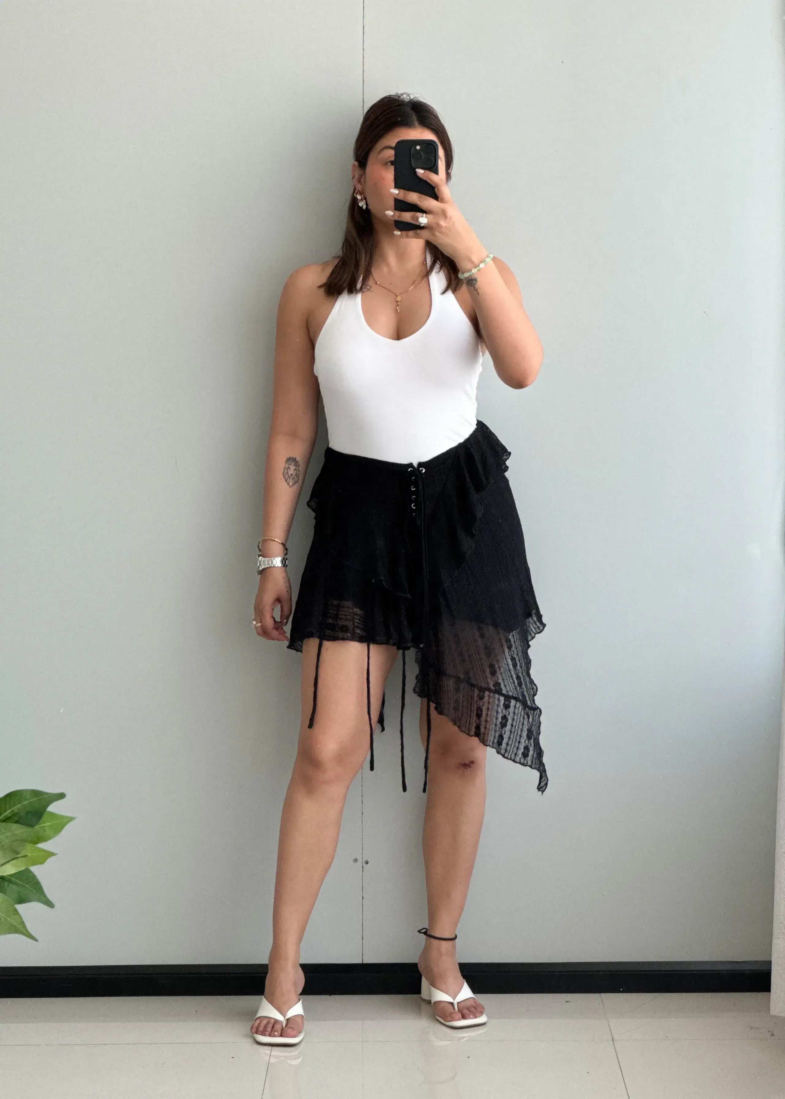 Waist : 30-32, Layered mini skirt with shorts inside - Closet by Payal