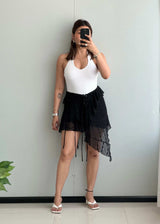 Waist : 30-32, Layered mini skirt with shorts inside - Closet by Payal
