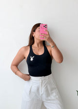 Size XS Black Racerback Bodysuit