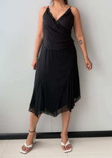 Size M-L, Black Lace Detail Midi Dress - Closet by Payal