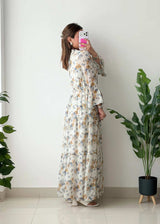 Size M-L, Vintage Floral Maxi Dress