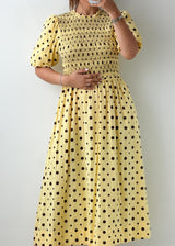Size M-L Yellow Polka Dot Maxi Dress