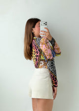 Size XS-S Printed Wrap Bodysuit