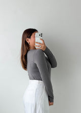 Size M-L Charcoal Square Neck Bodysuit