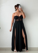 Size XS-S Black Corset Maxi Dress