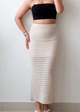 Waist 26-28 Beige Crochet Maxi Skirt