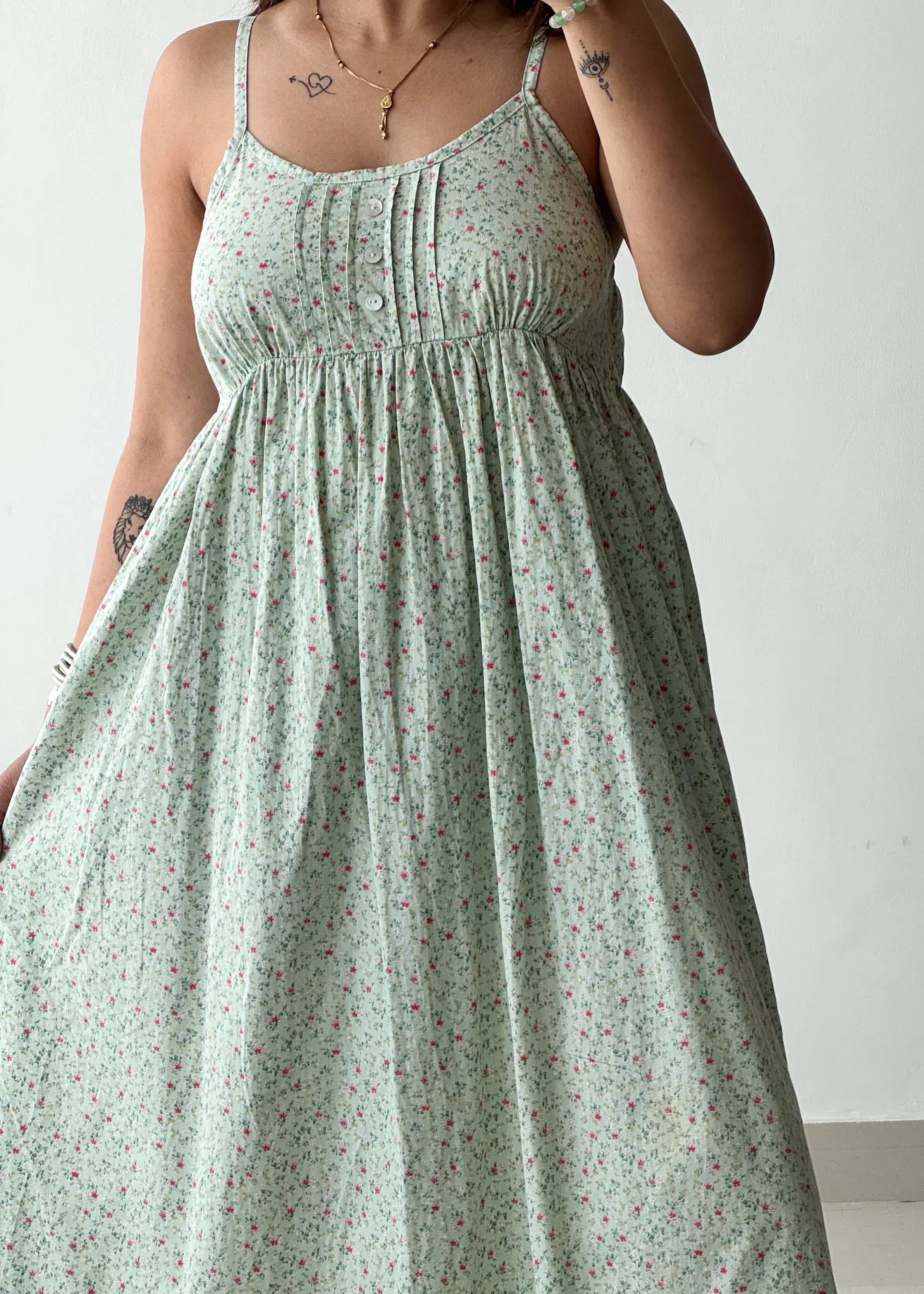 SIZE S-M, Cotton Printed Midi Dress - Closet by Payal
