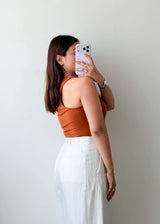 Size XS-S Rust High Neck Bodysuit