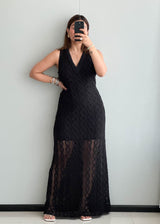 SIZE M-L,  Mesh with lining Maxi Dress
