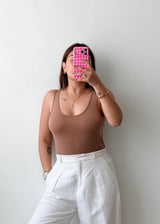Size L-XL Mocha Scoop Neck Bodysuit