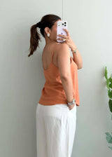 Size M, Rust Button-Down Cami Top - Closet by Payal